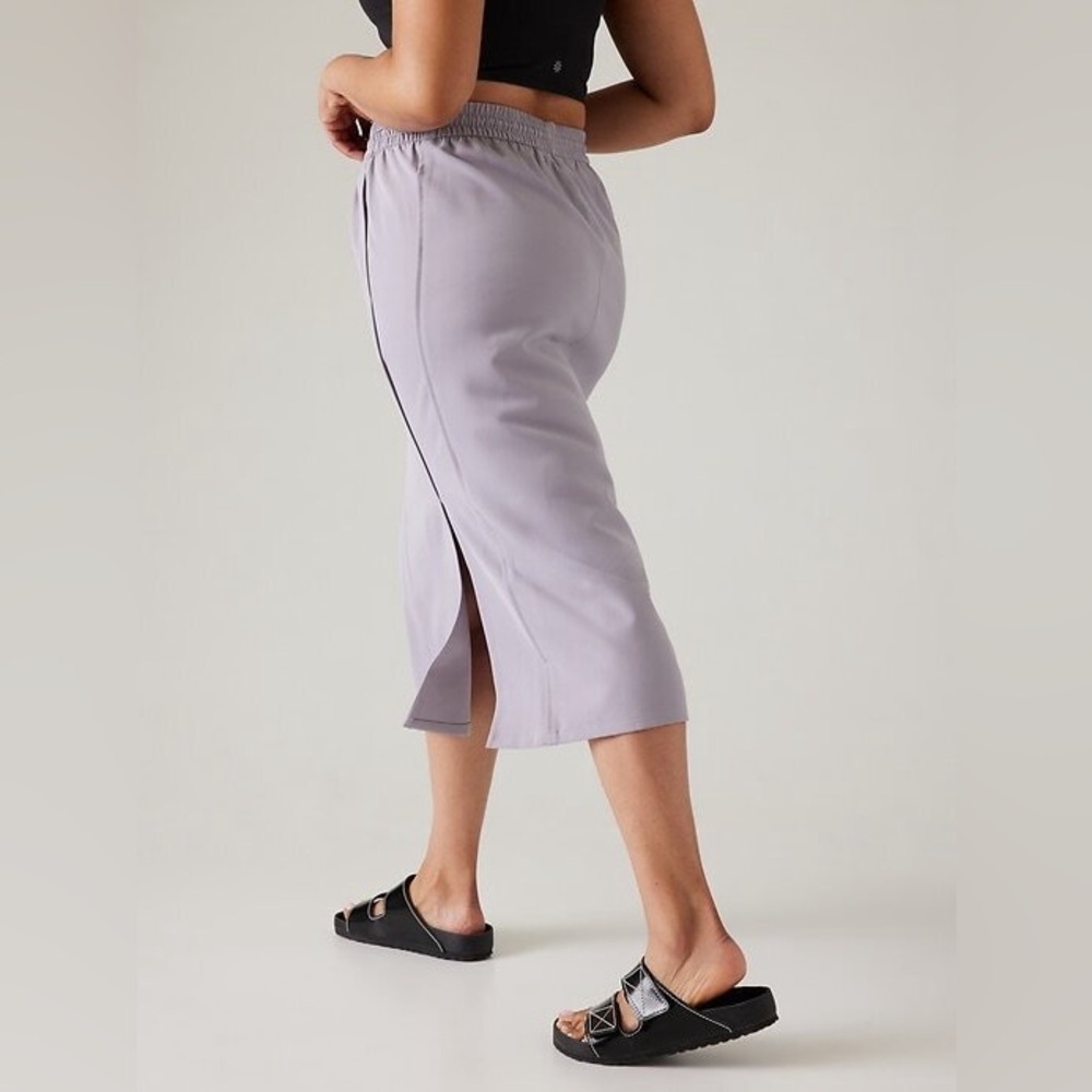 Athleta Violet Stride Midi Skirt Casual Athleisure Women’s Size Large - Picture 2 of 11